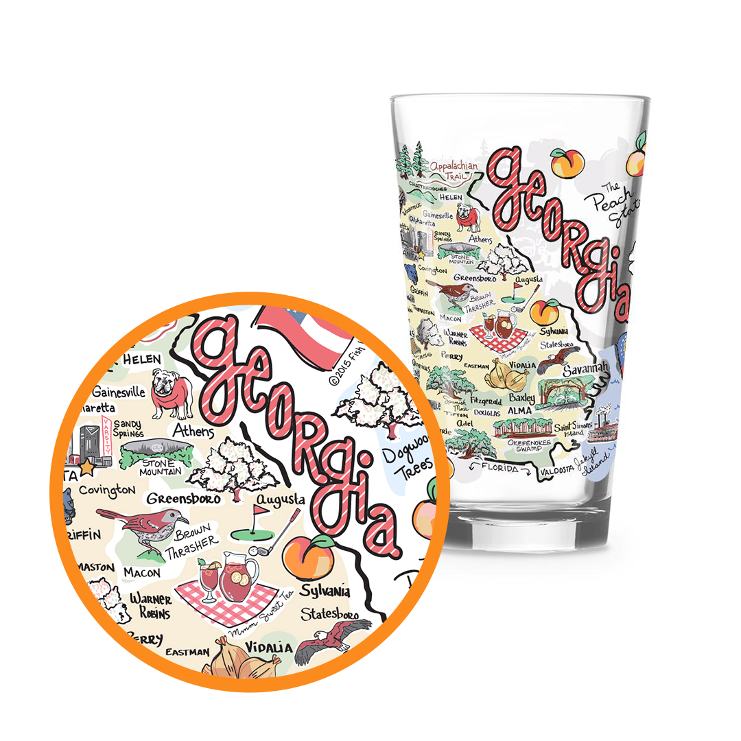 Georgia Map Glass