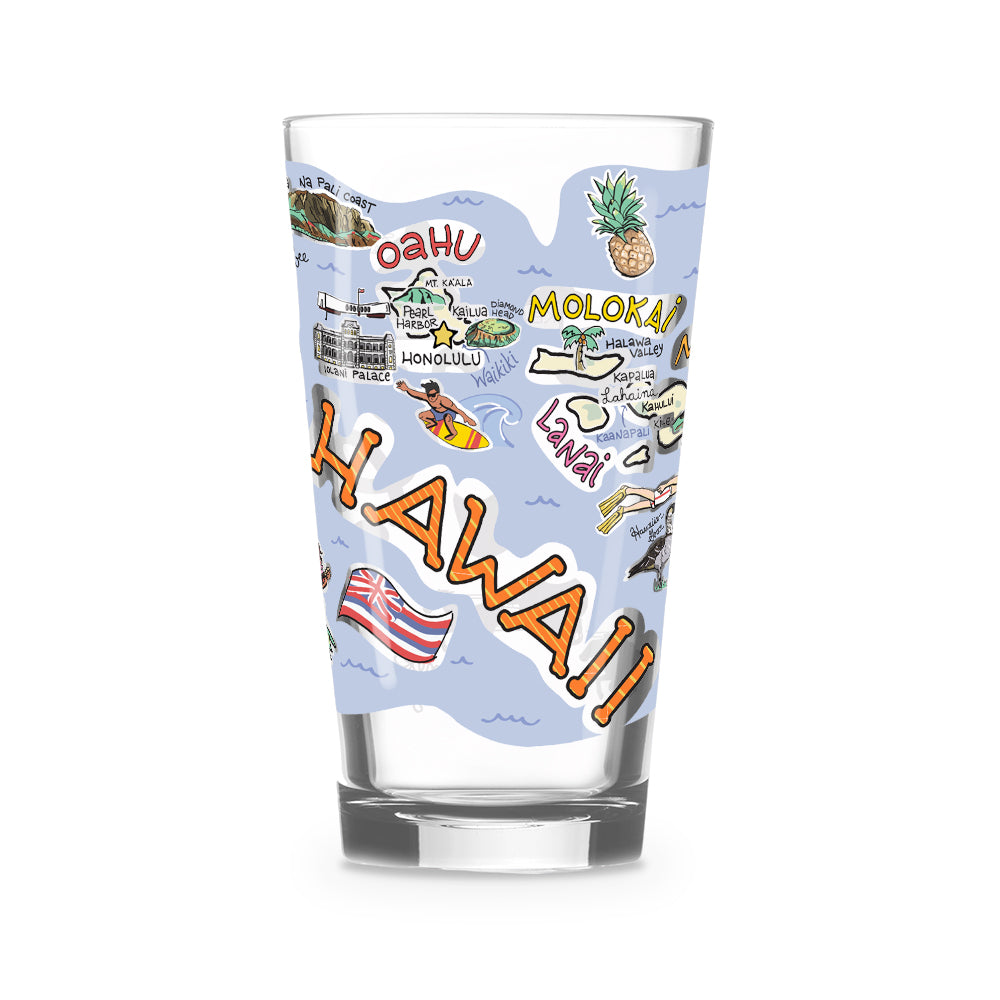 Hawaii Map Glass