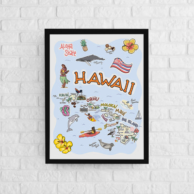 Hawaii Map Poster