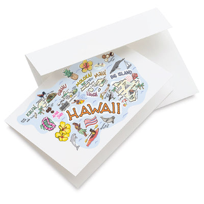 Hawaii Map Greeting Card