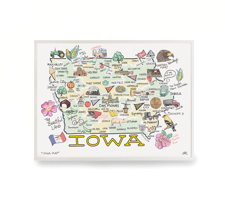 Iowa Map Print