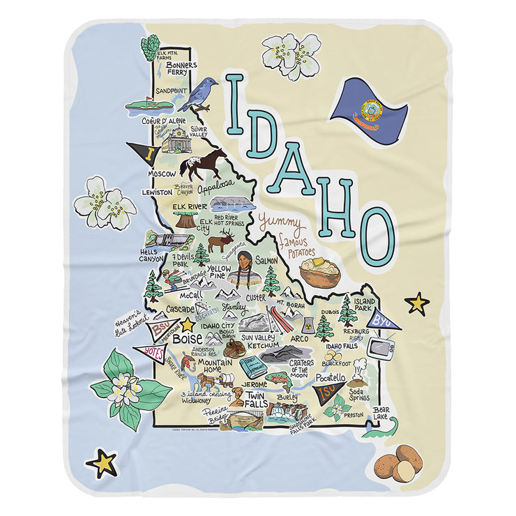 Idaho Map Baby Blanket - JERSEY