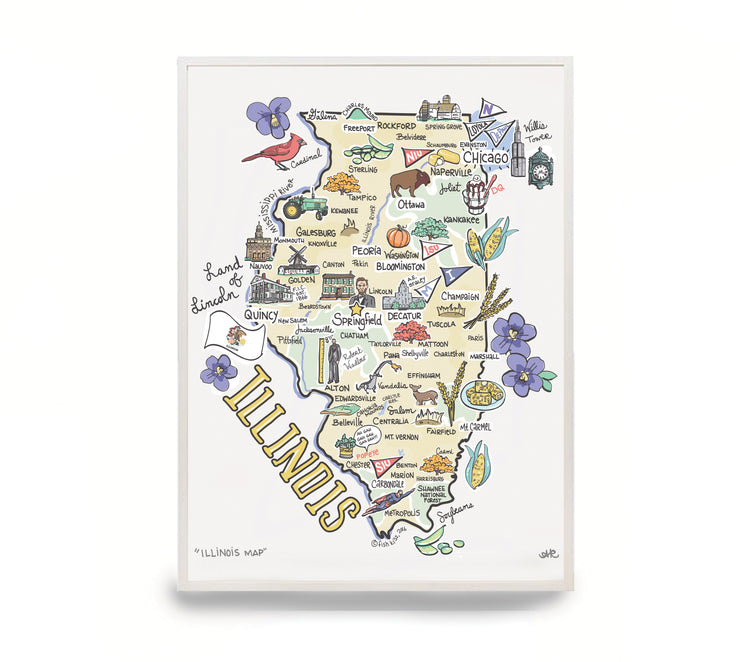 Illinois Map Print
