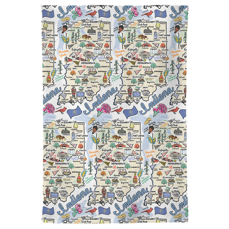 Indiana Map Repeat Kitchen Towel