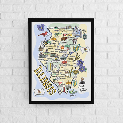 Illinois Map Poster