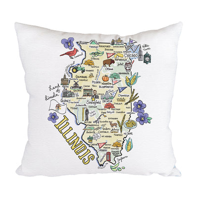 Illinois Map Pillow