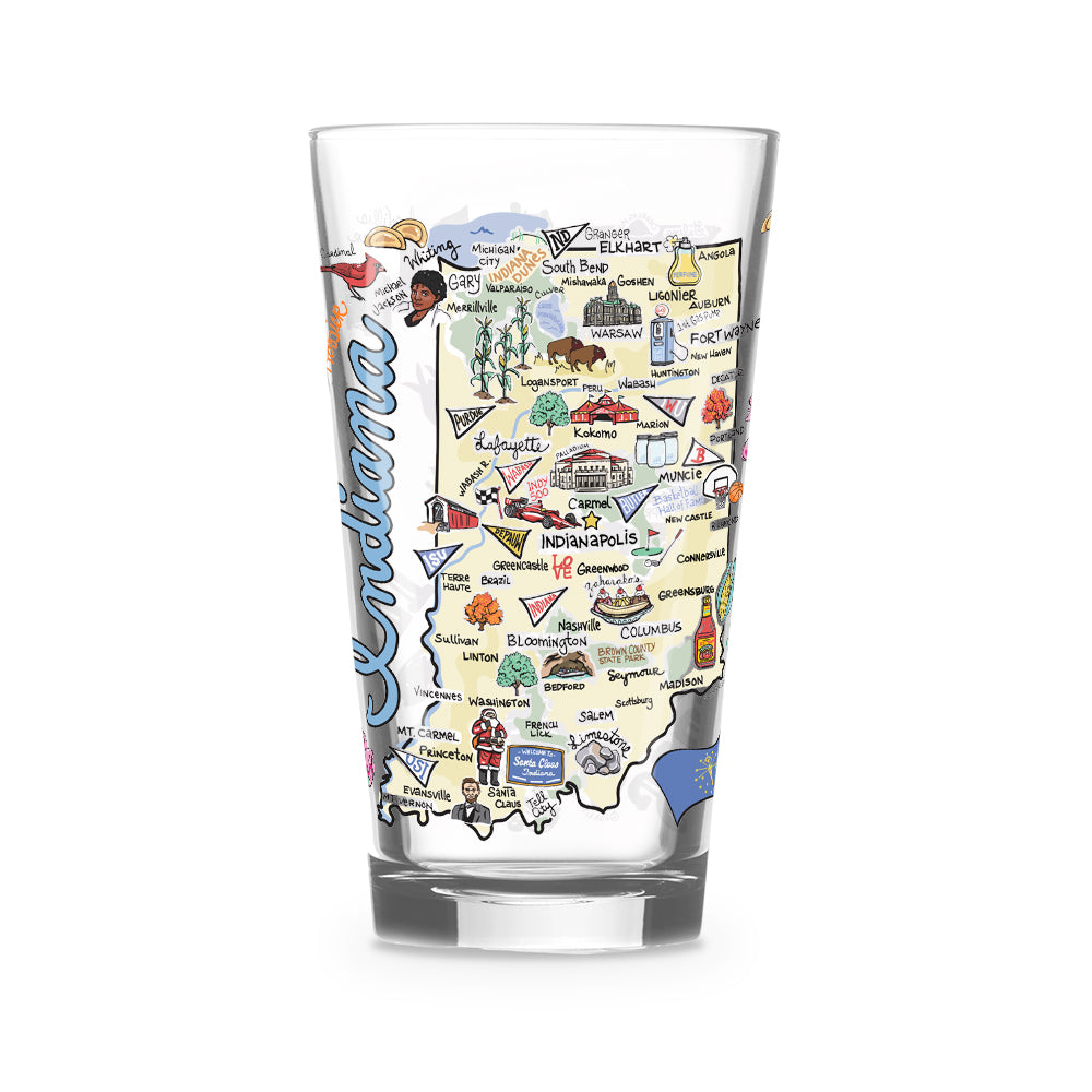 Indiana Map Glass