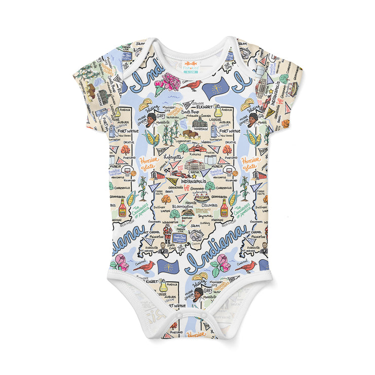 Indiana Map Baby One-Piece - JERSEY