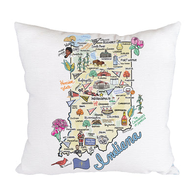 Indiana Map Pillow