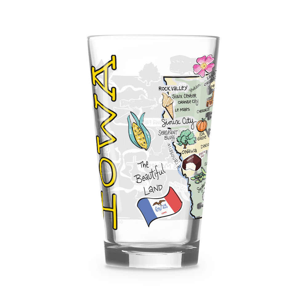 Iowa Map Glass