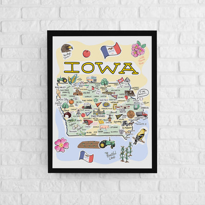 Iowa Map Poster