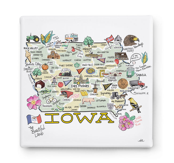 Iowa Square Canvas Art