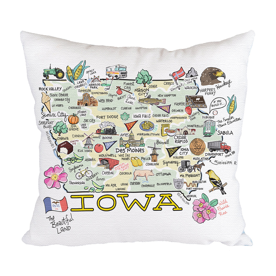 Iowa Map Pillow