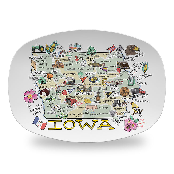 Iowa Map Platter