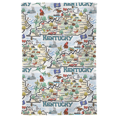 Kentucky Map Repeat Kitchen Towel