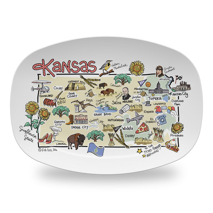 Kansas Map Platter