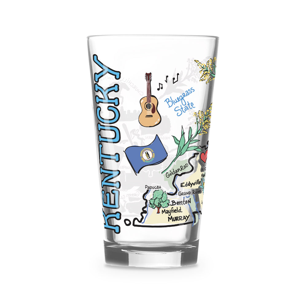 Kentucky Map Glass