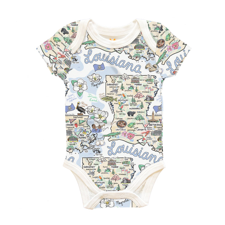 Louisiana Map Baby One-Piece - PIMA