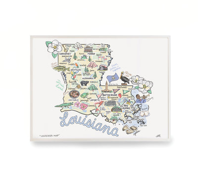 Louisiana Map Print