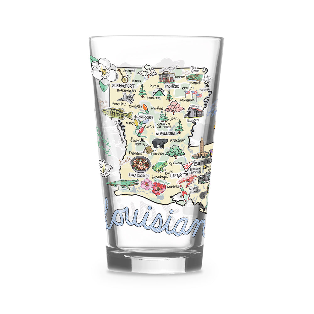 Louisiana Map Glass
