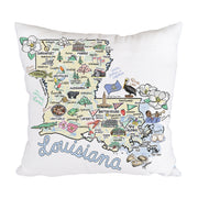 Louisiana Map Pillow