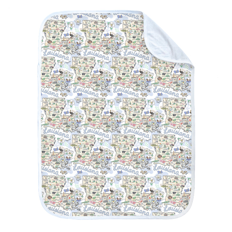 Louisiana Map Baby Blanket - PIMA