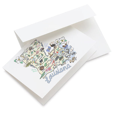 Louisiana Map Greeting Card