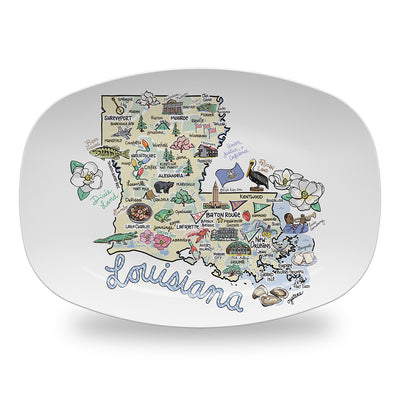 Louisiana Map Platter