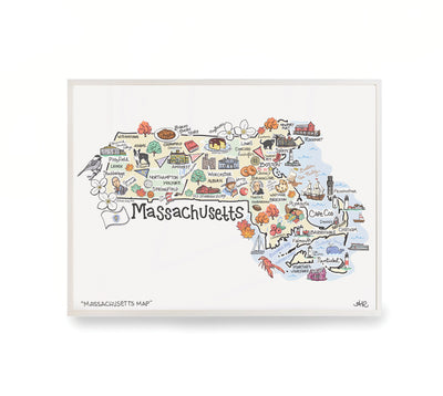 Massachusetts Map Print