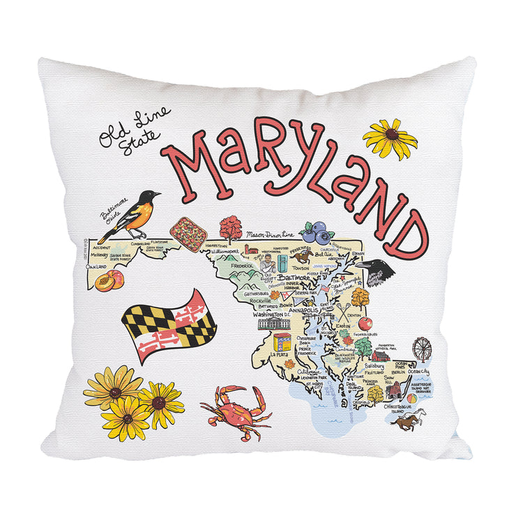 Maryland Map Pillow
