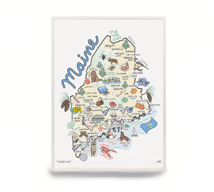 Maine Map Print