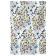 Maine Map Repeat Kitchen Towel
