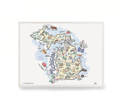 Michigan Map Print