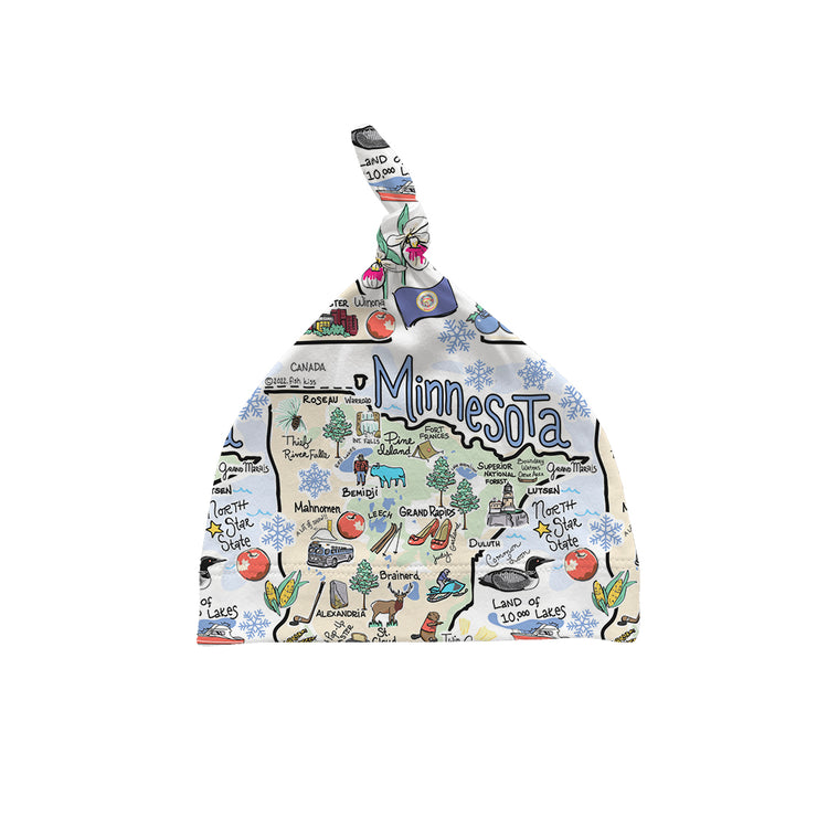 Minnesota Map Baby Hat - JERSEY