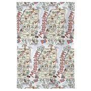 Mississippi Map Repeat Kitchen Towel