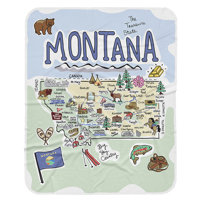 Montana Map Baby Blanket - JERSEY