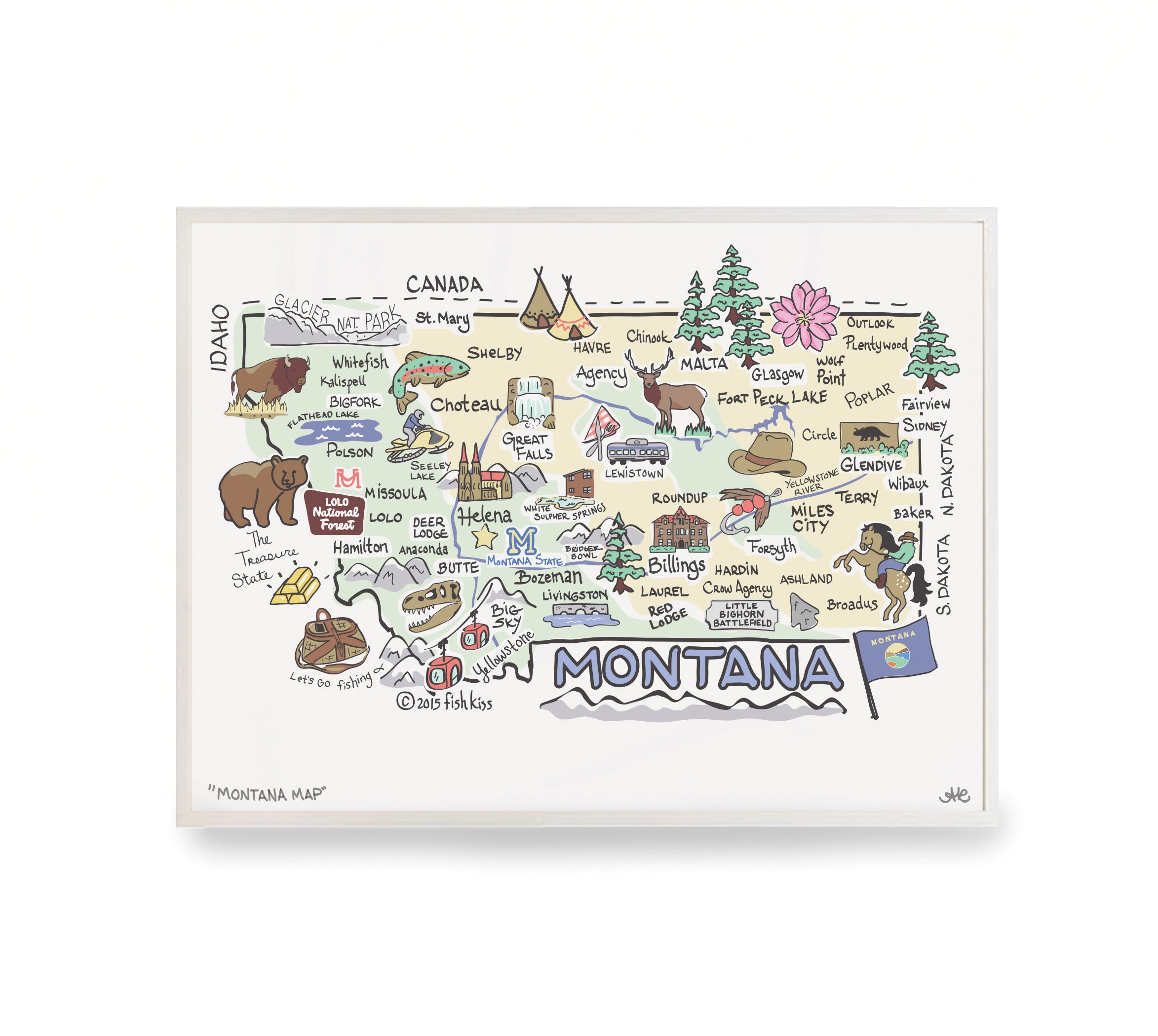 Montana Map Print