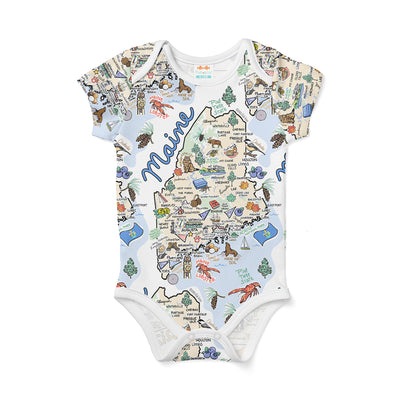 Maine Map Baby One-Piece - JERSEY