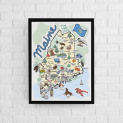 Maine Map Poster