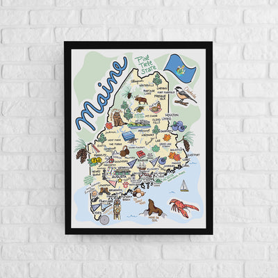 Maine Map Poster