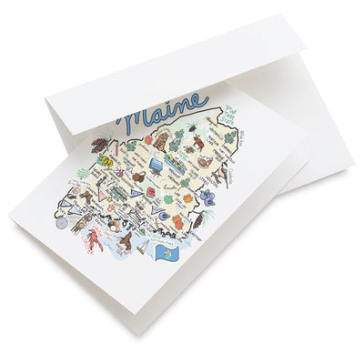 Maine Map Greeting Card