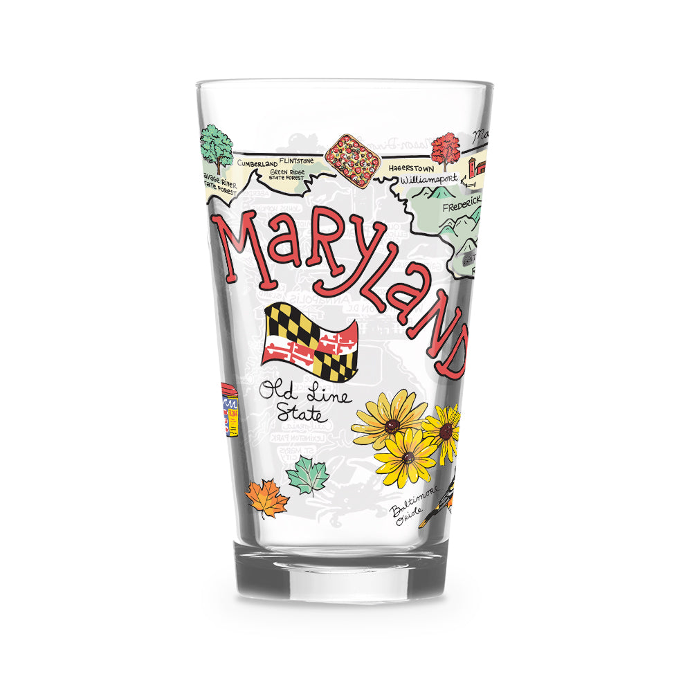 Maryland Map Glass