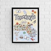 Massachusetts Map Poster