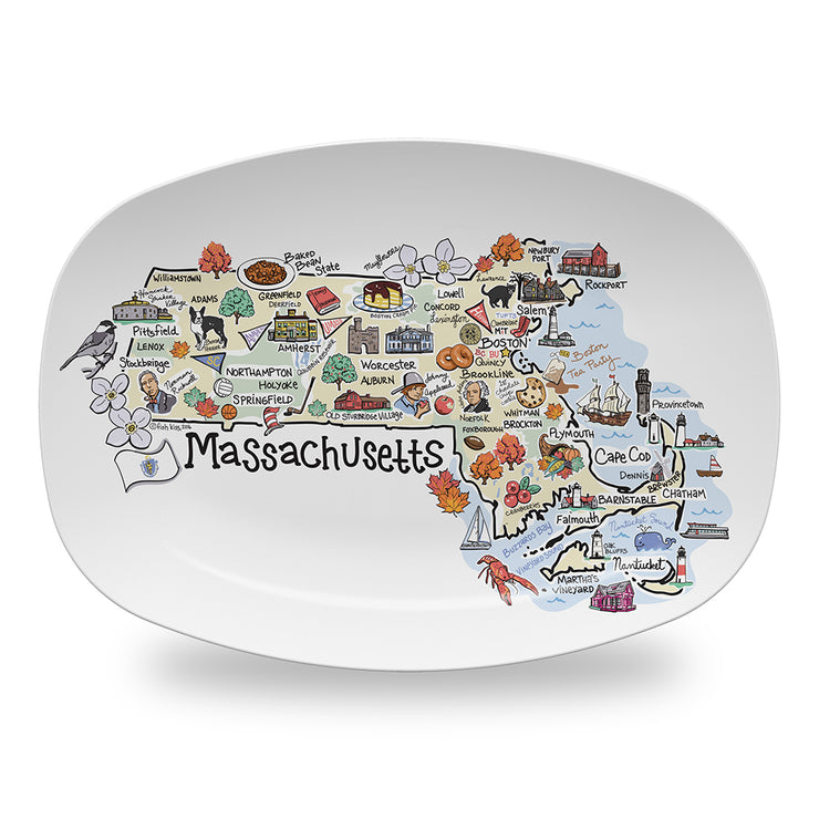Massachusetts Map Platter