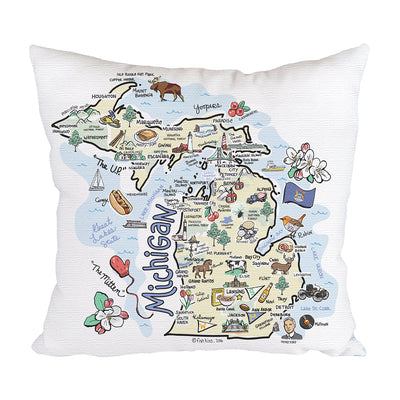 Michigan Map Pillow