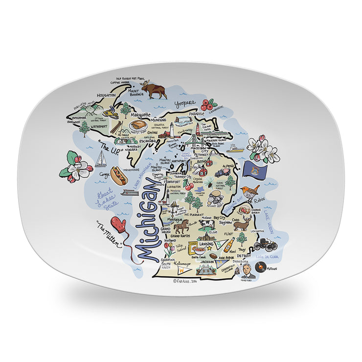 Michigan Map Platter