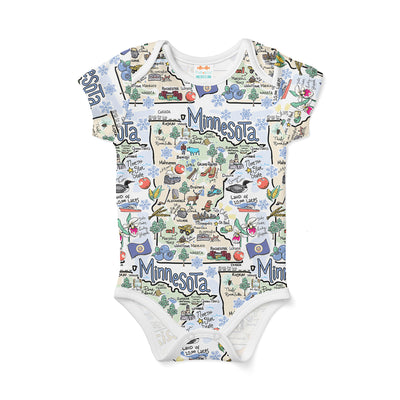 Minnesota Map Baby One-Piece - JERSEY