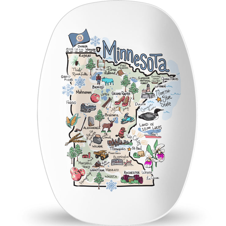 Minnesota Map Platter