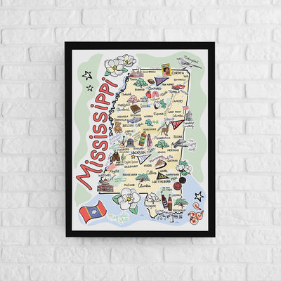 Mississippi Map Poster