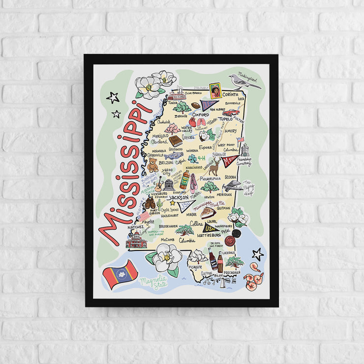 Mississippi Map Poster